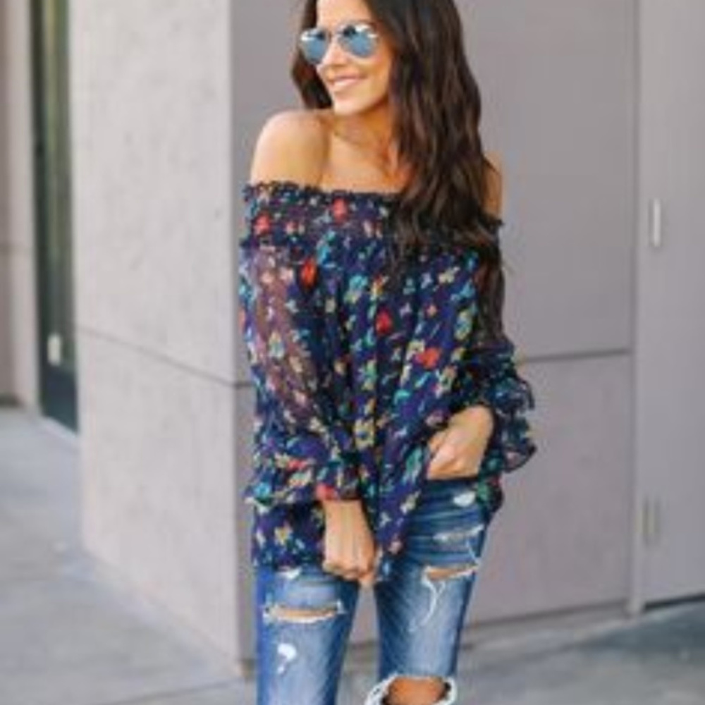 Floral off the shoulder top